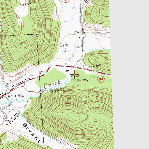 Topographic Map of Hemlock Hollow Run, PA