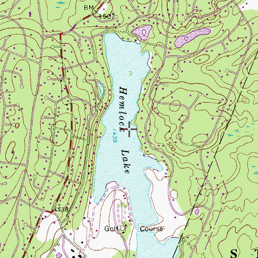Topographic Map of Hemlock Lake, PA