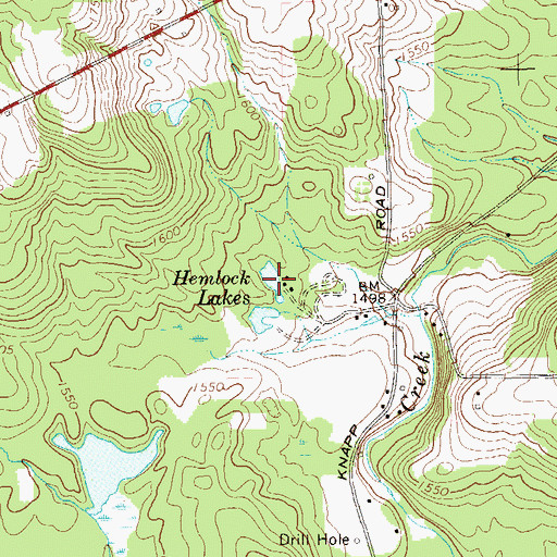 Topographic Map of Hemlock Lakes, PA