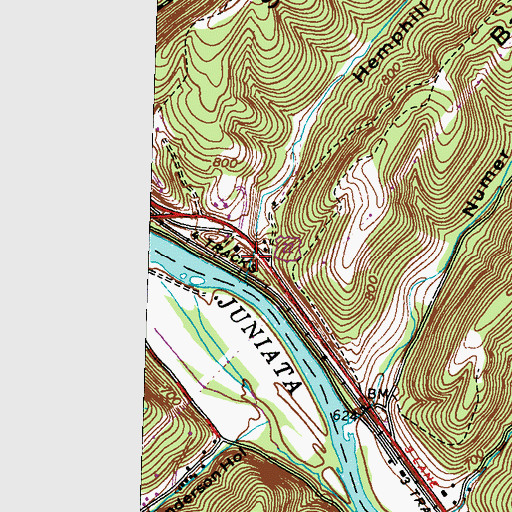 Topographic Map of Hemphill Hollow, PA