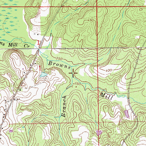 Topographic Map of Dunns Branch, AL
