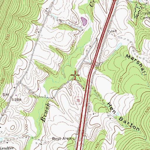 Topographic Map of Hen Barton Hollow, PA