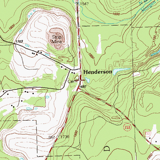 Topographic Map of Henderson, PA