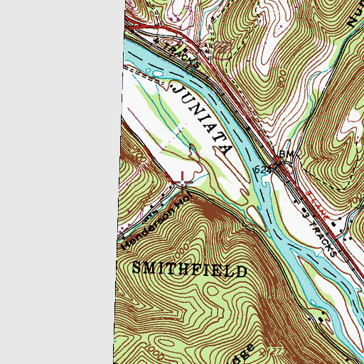 Topographic Map of Henderson Hollow, PA