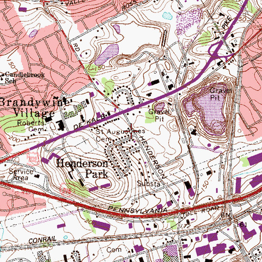 Topographic Map of Henderson Park, PA