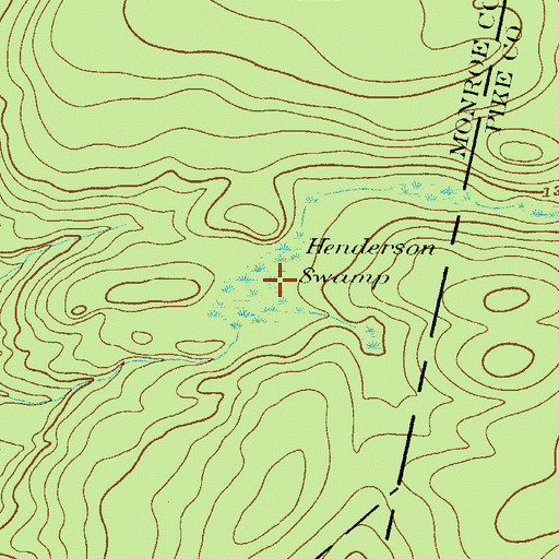 Topographic Map of Henderson Swamp, PA