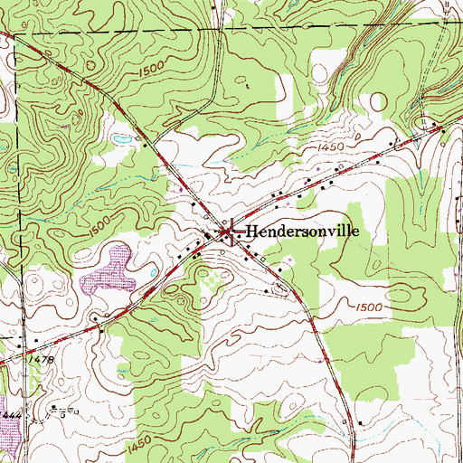 Topographic Map of Hendersonville, PA