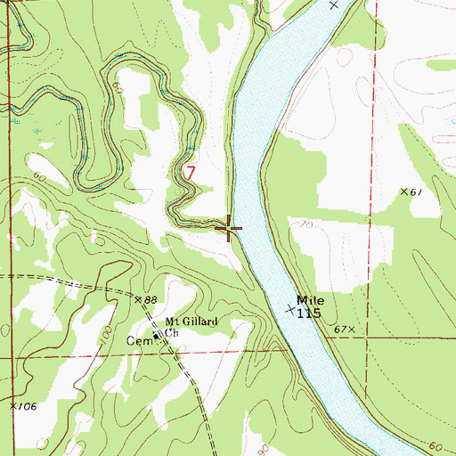 Topographic Map of Dunns Creek, AL