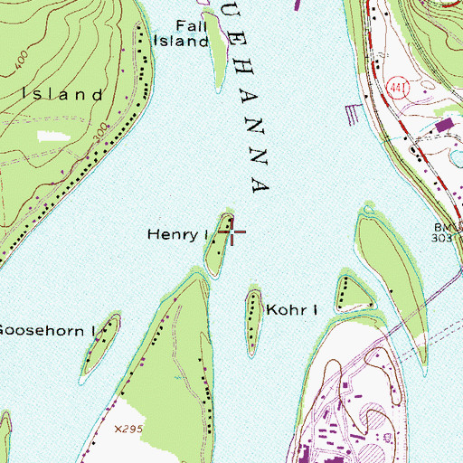 Topographic Map of Henry Island, PA