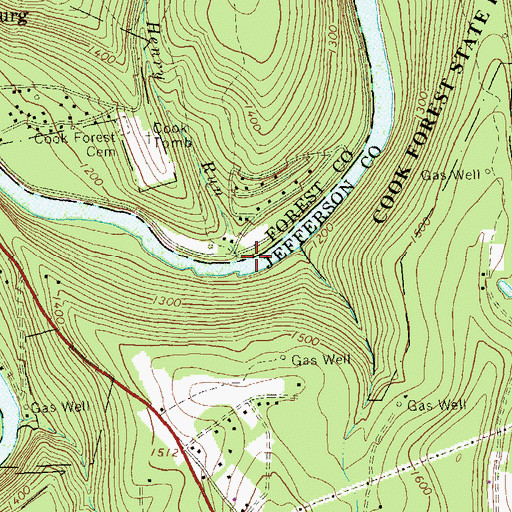 Topographic Map of Henry Run, PA