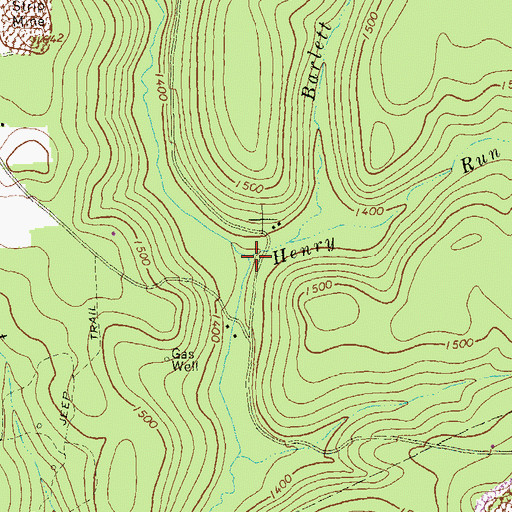 Topographic Map of Henry Run, PA