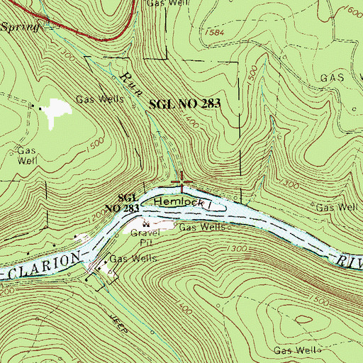 Topographic Map of Henry Run, PA