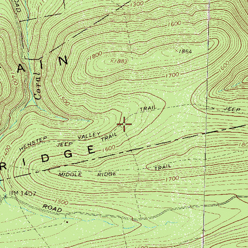 Topographic Map of Henstep Valley Trail, PA