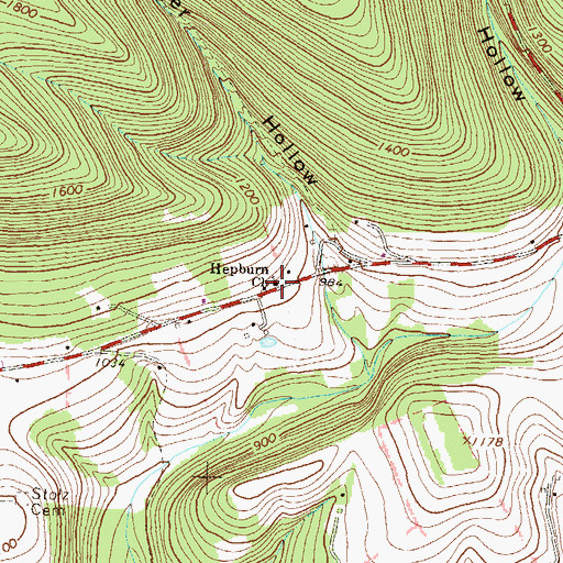 Topographic Map of Hepburn Church, PA