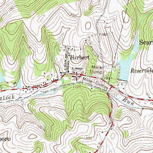 Topographic Map of Herbert, PA