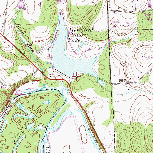 Topographic Map of Hereford Manor Lake, PA