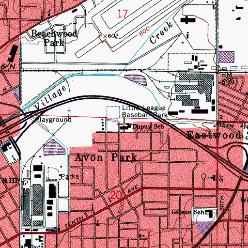 Topographic Map of Dupuy School, AL