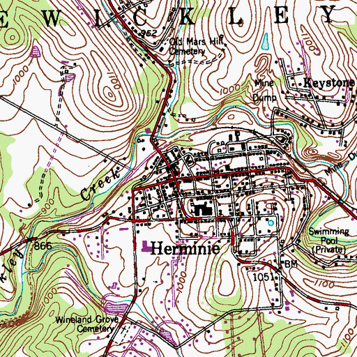 Topographic Map of Herminie, PA