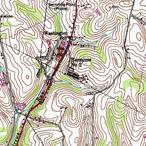 Topographic Map of Herminie Number 2, PA