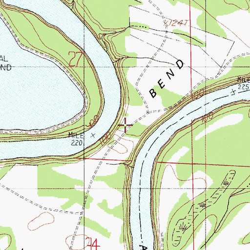 Topographic Map of Durant Bend, AL