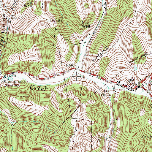 Topographic Map of Herod Run, PA