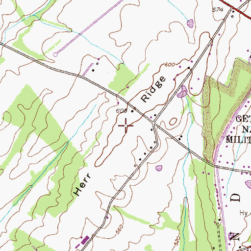 Topographic Map of Herr Ridge, PA