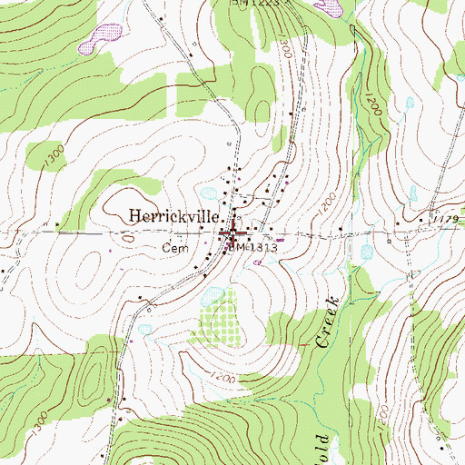 Topographic Map of Herrickville, PA