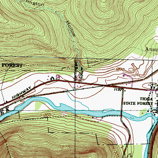 Topographic Map of Herrington Hollow, PA