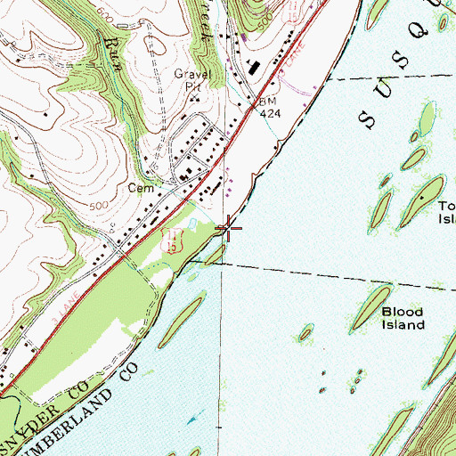 Topographic Map of Herrold Run, PA
