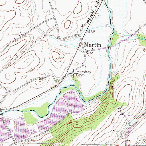Topographic Map of Hershey Cemetery, PA