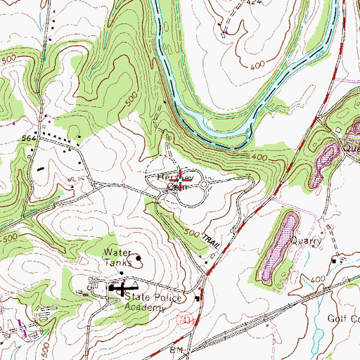 Topographic Map of Hershey Cemetery, PA