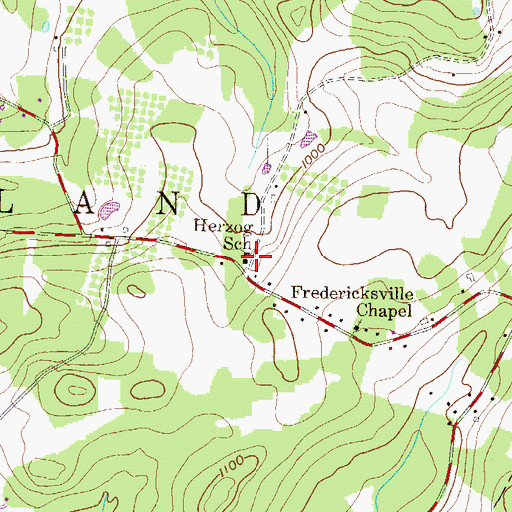Topographic Map of Herzog School, PA
