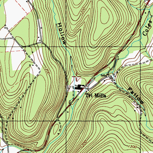 Topographic Map of Hess Hollow, PA