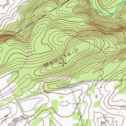 Topographic Map of Hess Mountain, PA