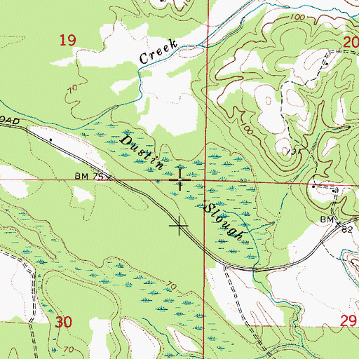 Topographic Map of Dustin Slough, AL