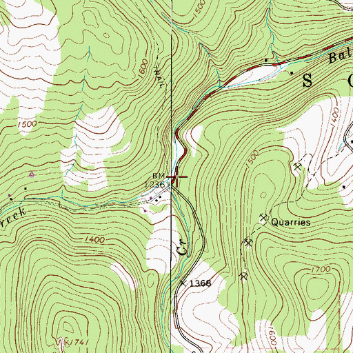 Topographic Map of Hiawatha Creek, PA