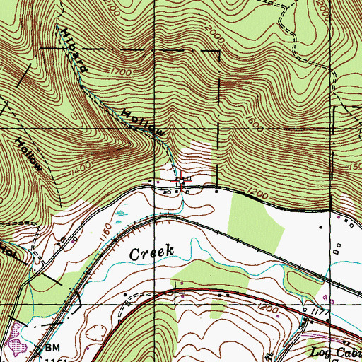Topographic Map of Hibard Hollow, PA