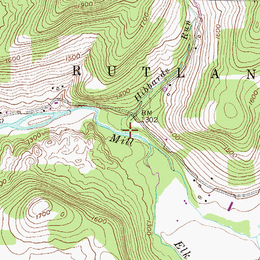 Topographic Map of Hibbards Run, PA