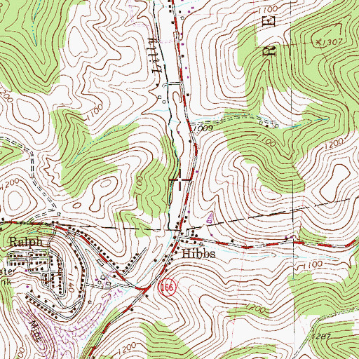 Topographic Map of Hibbs, PA