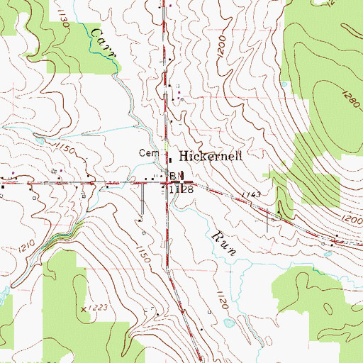 Topographic Map of Hickernell, PA