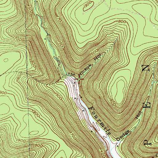 Topographic Map of Hickok Hollow, PA