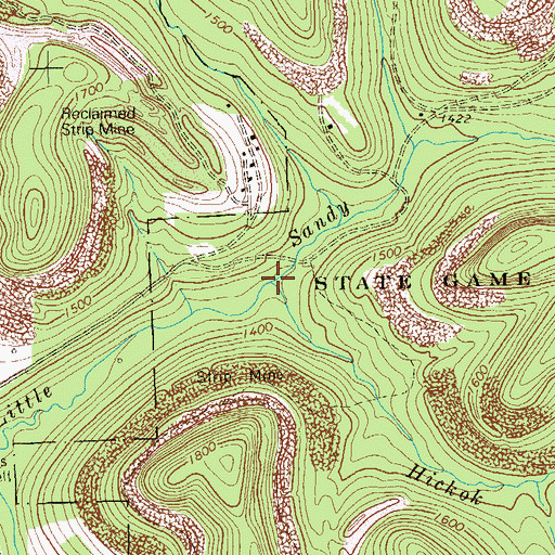 Topographic Map of Hickok Run, PA