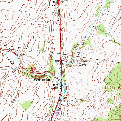 Topographic Map of Hickory Bottom Creek, PA