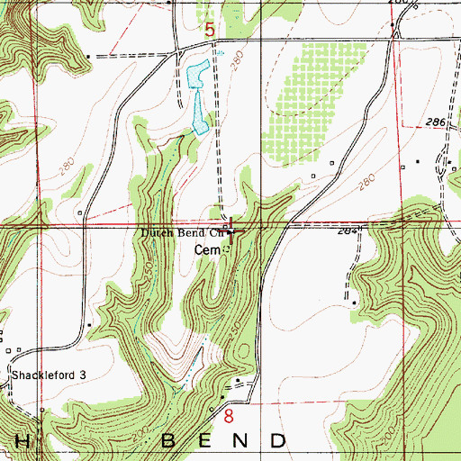 Topographic Map of Dutch Bend Church, AL