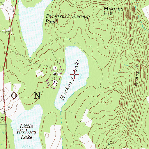 Topographic Map of Hickory Lake, PA