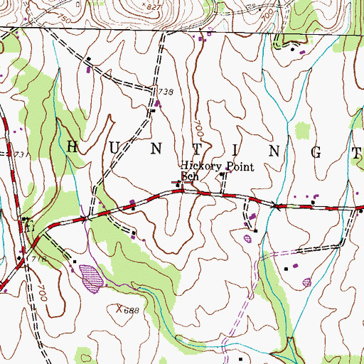 Topographic Map of Hickory Point School, PA