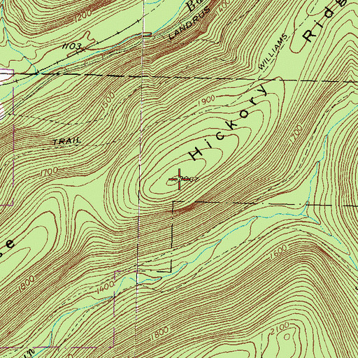 Topographic Map of Hickory Ridge, PA