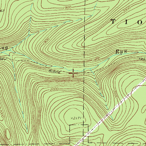 Topographic Map of Hickory Ridge Trail, PA