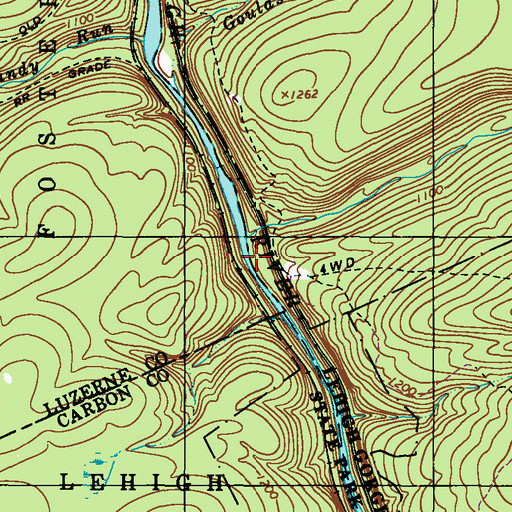 Topographic Map of Hickory Run, PA
