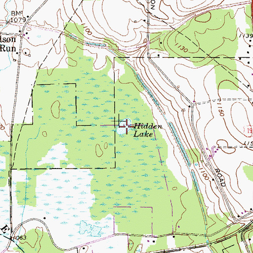 Topographic Map of Hidden Lake, PA